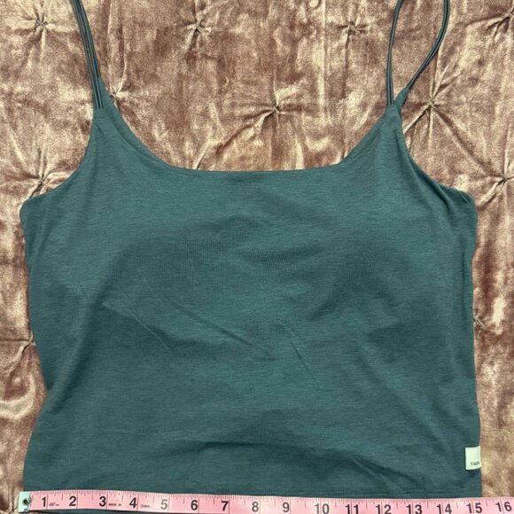Vuori Lux Cami Cropped Tank in Cape Heather Blue Green, Size XL - Picture 10 of 11